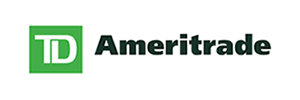 TD Ameritrade platform, featuring a user interface with charts, graphs, and real-time stock market data.